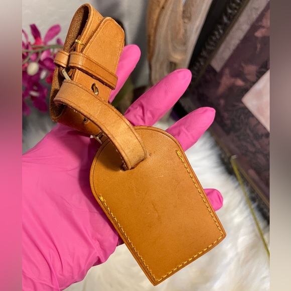 Authentic Louis Vuitton  leather Luggage tag bag charm - Picture 3 of 10